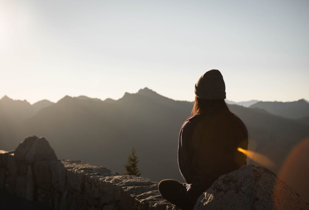 Mountaintop Sitting in Sunshine