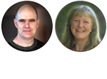 Headshots of mindfulness instructors, Tim Burnett and Raizelah Bayen