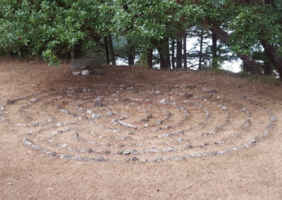 The labrynth at Indralaya Retreat center on Orcas Island